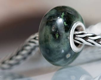 Gemstone natural Jasper bead fits charm bracelets small core