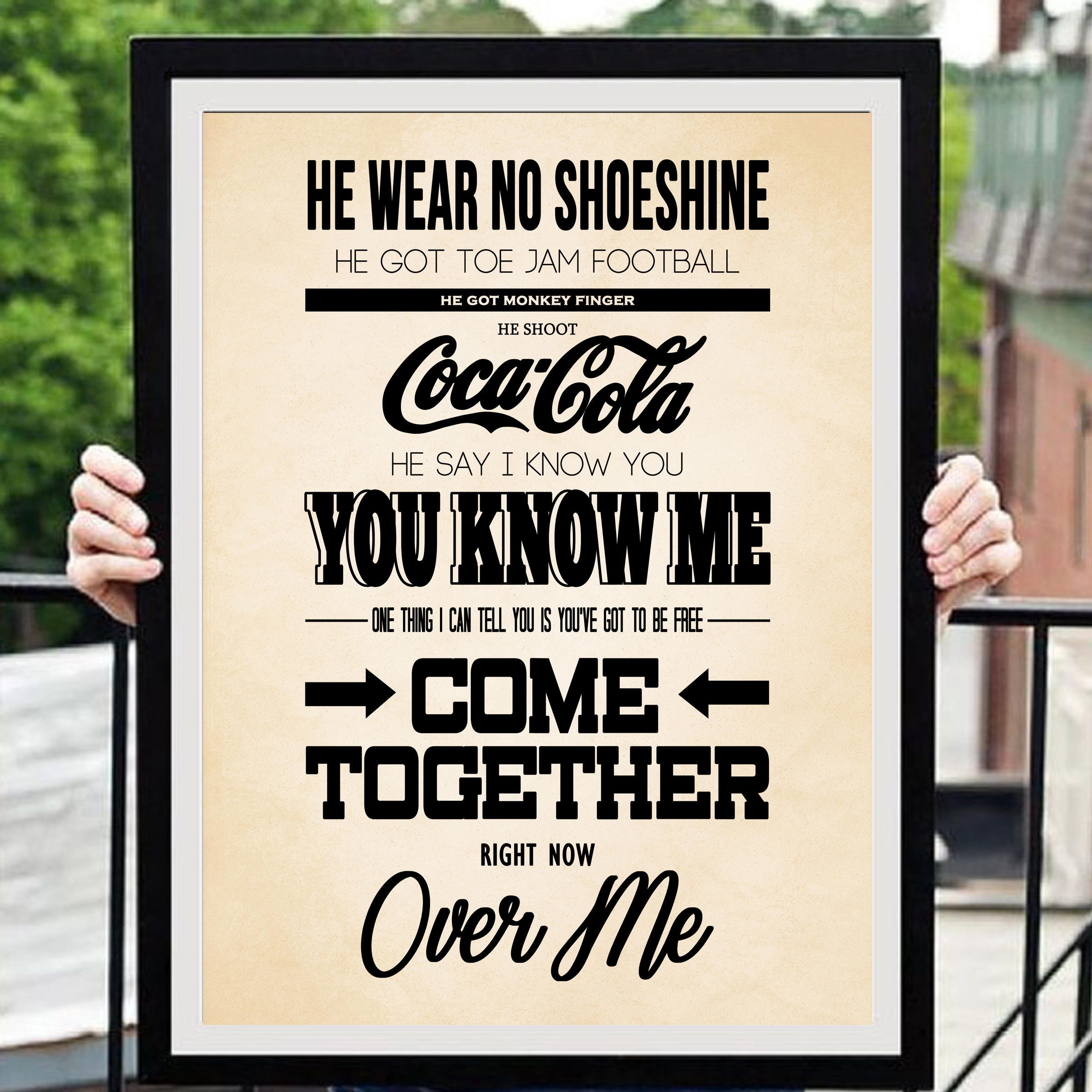 The Beatles Come Together Lyrics Music Poster Giclee Art