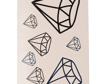 diamond tattoo etsy diamond tattoo etsy