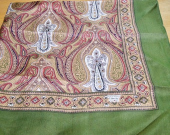 Vintage Liberty Of London Olive green Paisley Scarf