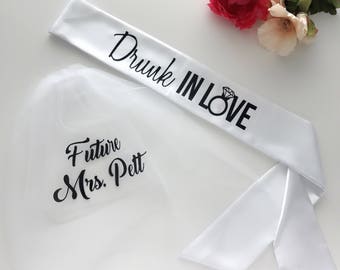 Custom Future Mrs. Wedding Veil / Bride Veil / Bride to Be / Bridal Shower gift / Miss to Mrs / Future Last Name