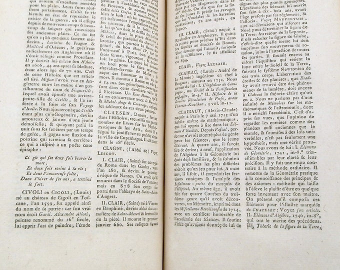 Antique French Leather Bound Book Printed in 1804 "Nouveau Dictionnaire Historique" Dictionary by Chaudon 3 rd Volume Ca to Co, Historical