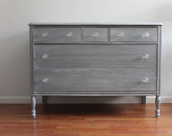 SOLD***Vintage Silver Grey Opalescent dresser/ baby changing table