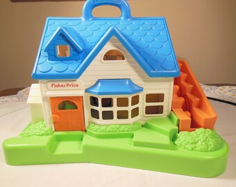 Vintage-1990-Fisher Price-Little People House-Number 2557-