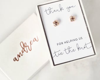 Knot Earrings - Bridesmaid Gift Jewelry, Tie the Knot Earrings, Be My Bridesmaid, Bridal Party Gifts, Bridesmaid Proposal, Thank You Gift