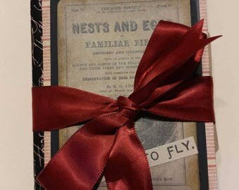 Learning to Fly - Purse Sized Junk Journal - Memory Keeping - Diary Sized Journal - Keepsake Book - Small Junk Journal - Vintage Papers Book