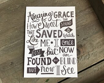 Amazing grace print | Etsy
