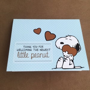 Custom Snoopy Matching Thank You Cards Baby Shower