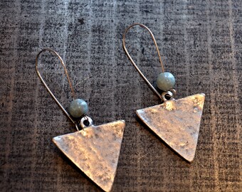 Bohemian Atlantis Larimar Handmade Ethnic Silver Earrings