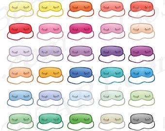 50% OFF Sleeping Mask Clipart, Eye Mask Clip Art, Slumber Party Sleeping Time, Digital, Planner Sticker Graphics, PNG, Commercial