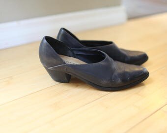 vintage black ankle boots booties womens 7