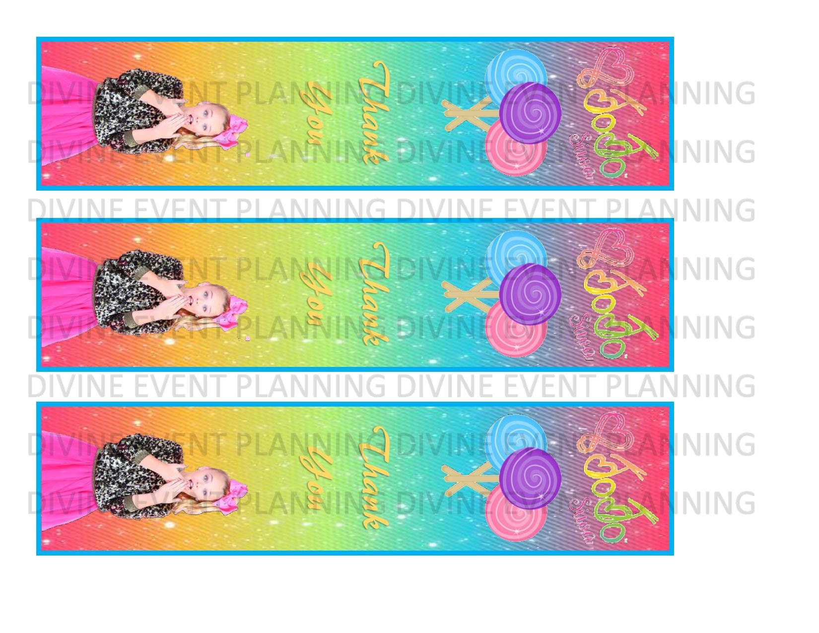JoJo Siwa Printable thank you labels bookmark download party