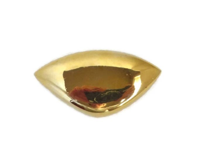 Vintage Liz Claiborne Wedge Brooch - Mirror Shine Gold Tone Wedge Pin, Gift For Her