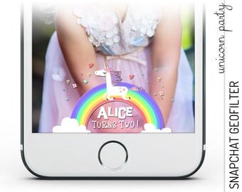 Unicorn Snapchat GeoFilter, Rainbow Geofilter Birthday, Unicorn Party Geofilter, Rainbow Snapchat Filter