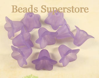 SALE 18 mm x 12 mm Purple Lucite Flower Bead - 10 pcs