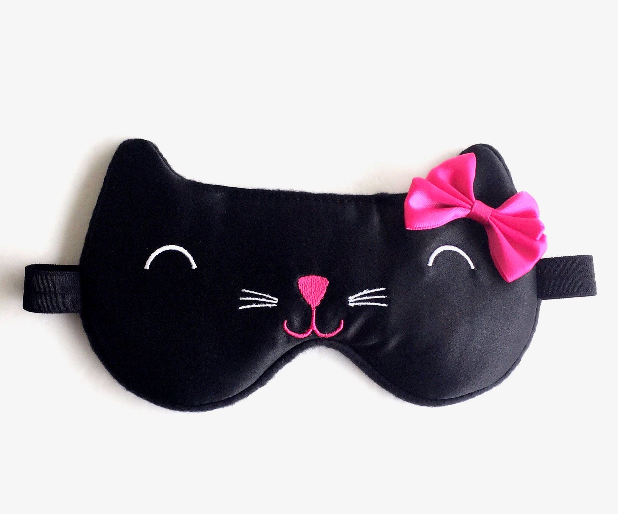 Black Cat Eye Mask Kitty Sleep Mask Cat Sleep Mask Slumber 1017