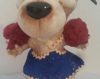Vintage 1977 Cheerleader Dog Piggy Bank