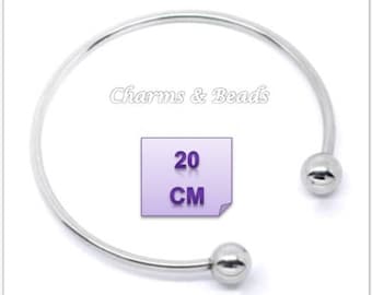 Pandora chamilia beads compatible 20 cm metal Bangle