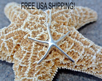 Star fish/ necklace/ Starfish sterling silver necklace/ starfish necklace/ Beach necklace