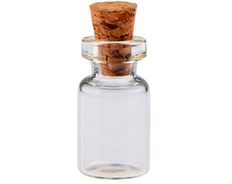 X 2 mini glass Cork jars