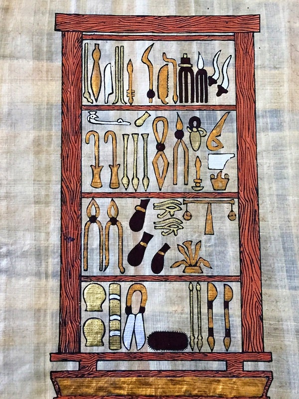 Vintage Genuine Hand Painted Egyptian Papyrus, Ancient Egyptian