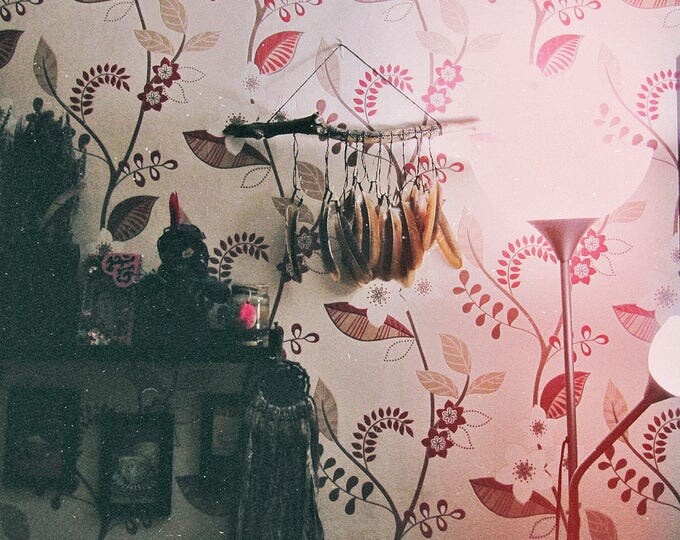Dark Wall Decor - Feathers Wall Hanging - Driftwood Boho Decor - Boho Dreamcatcher - Bohemian Bedroom - African Motif - Gypsy Home Decor