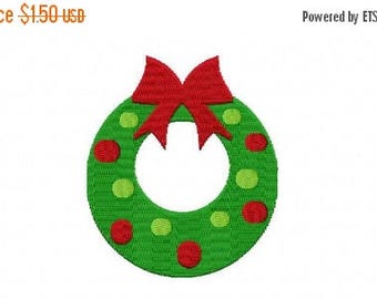 50% OFF - 4X4 Christmas Wreath Machine Embroidery Design Multiple Formats Available - Instant Download