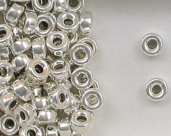 Sterling Silver 8mm Plain Round Tire Spacer Beads, Choice of Lot Size