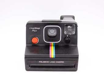 Vintage Polaroid OneStep SX-70 White Rainbow Stripe Instant