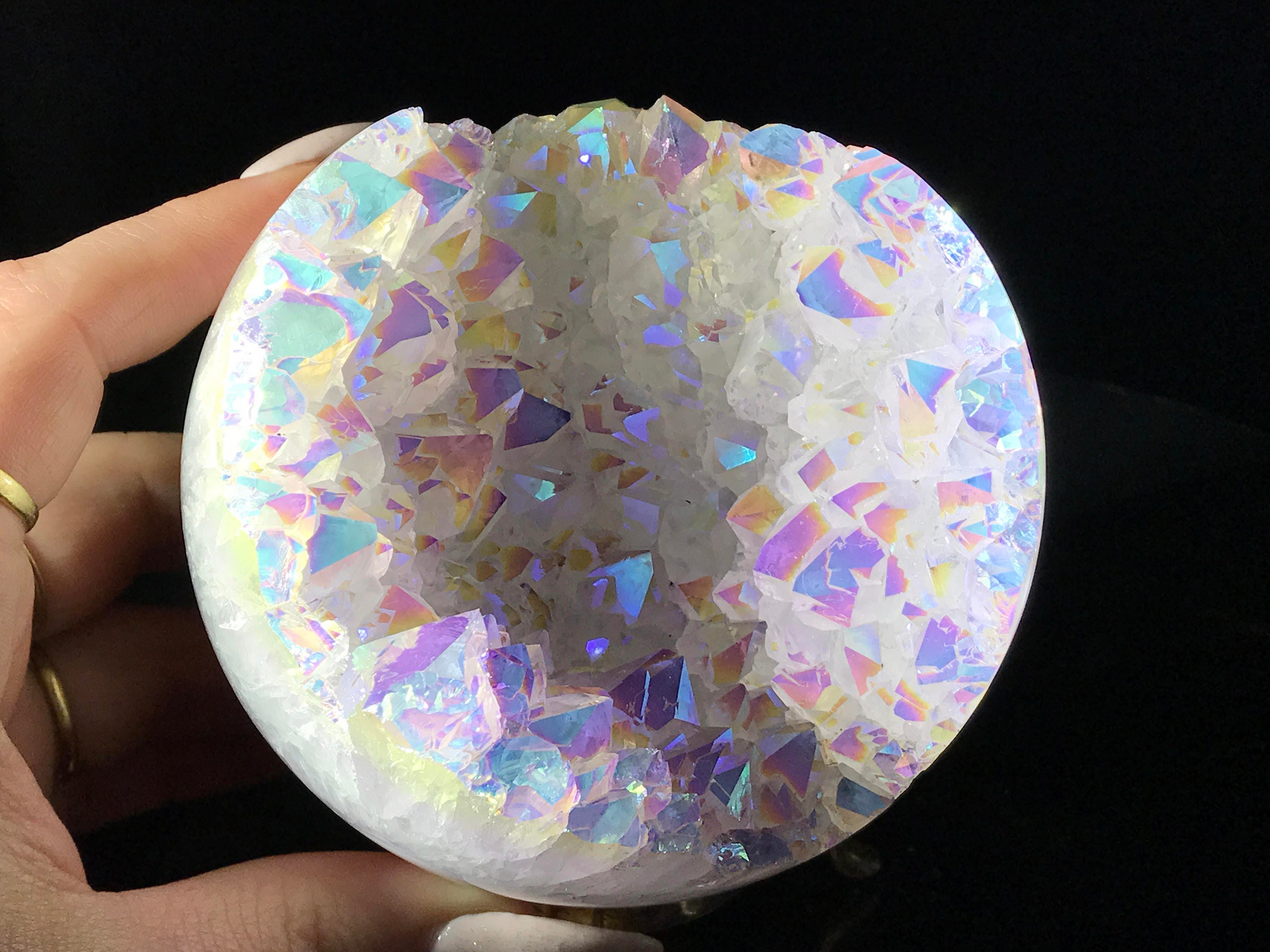 angel aura quartz sphere