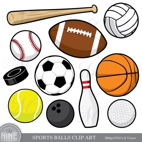SPORTS BALLS Clip Art / Sports Balls Clipart Downloads