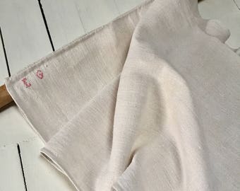 Antique Hemp Roller Towel with EG Monogram