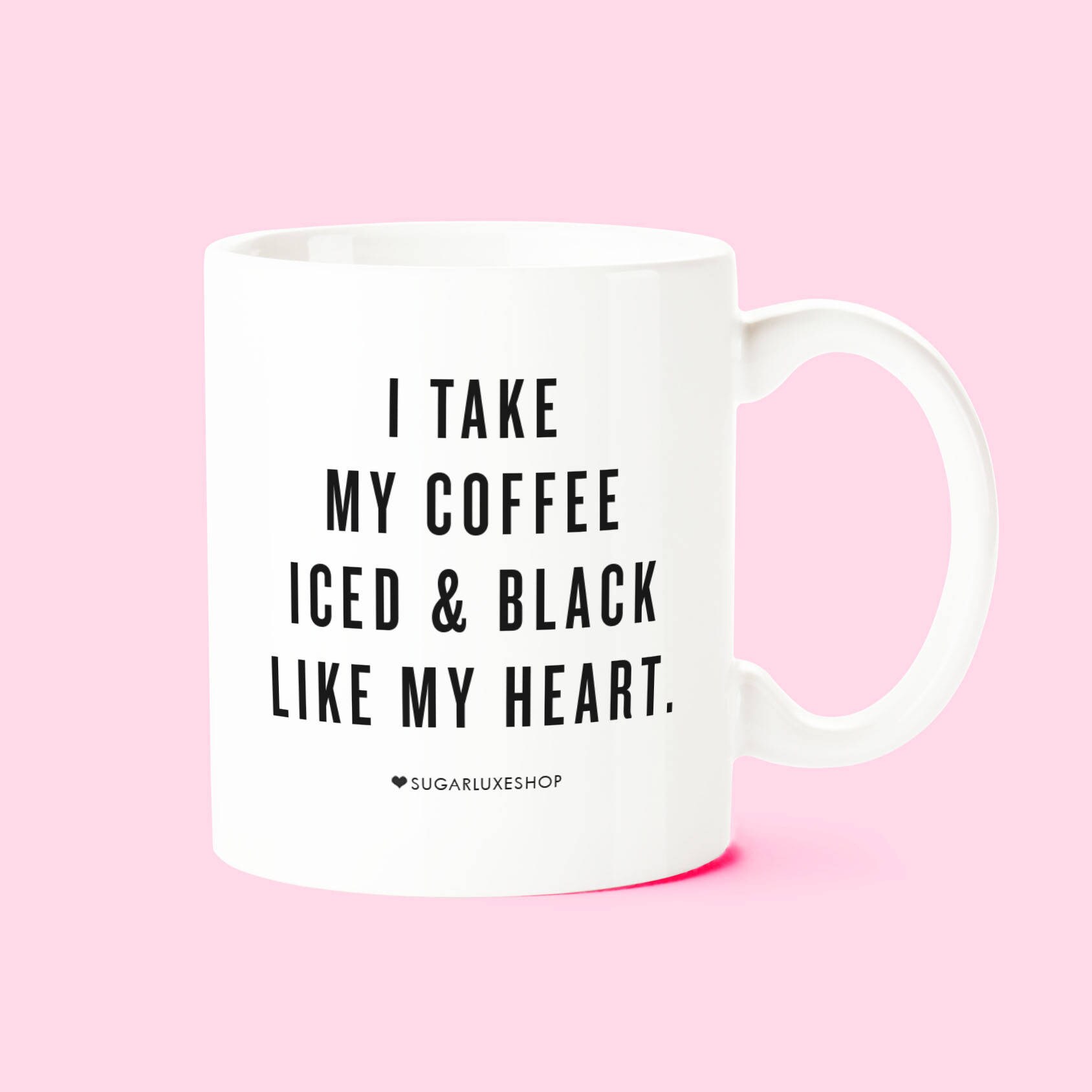 Iced & Black White Coffee Mug DOUBLE SIDED