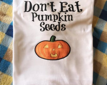 funny pregnant tee, pregnant shirt, maternity top, pumpkin seeds, pumpkin shirt, baby announcement, prego announcement, ways to annouce preg