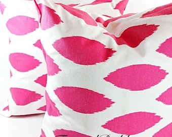 SALE Pillow cover .Chipper. Hot pink chipper Pillow cover. Set of two. Pink and white. Select your size