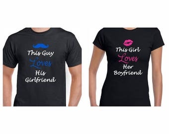 Boyfriend And Girlfriend T-Shirts, Valentine's Fiancé Fiancée Loves Men Women Husband Wife Shirts Wedding Anniversary Gift Ideas