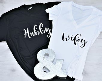 Hubby Wifey Shirts, Wifey Hubby Shirt, Wifey Shirt, Newlywed Shirts, Just Married Shirts, Honeymoon Shirts, Wedding Shirts