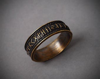 Rune ring, Runes, Elder futhark, Viking ring, Viking jewelry, Rune jewelry, Norse ring, Norse jewelry, Nordic ring, Nordic jewelry