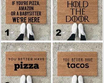 Custom Welcome Mat - Personalized Door Mat - Funny Doormat - Unique Gifts for The Home - Pizza Gifts - Housewarming gift