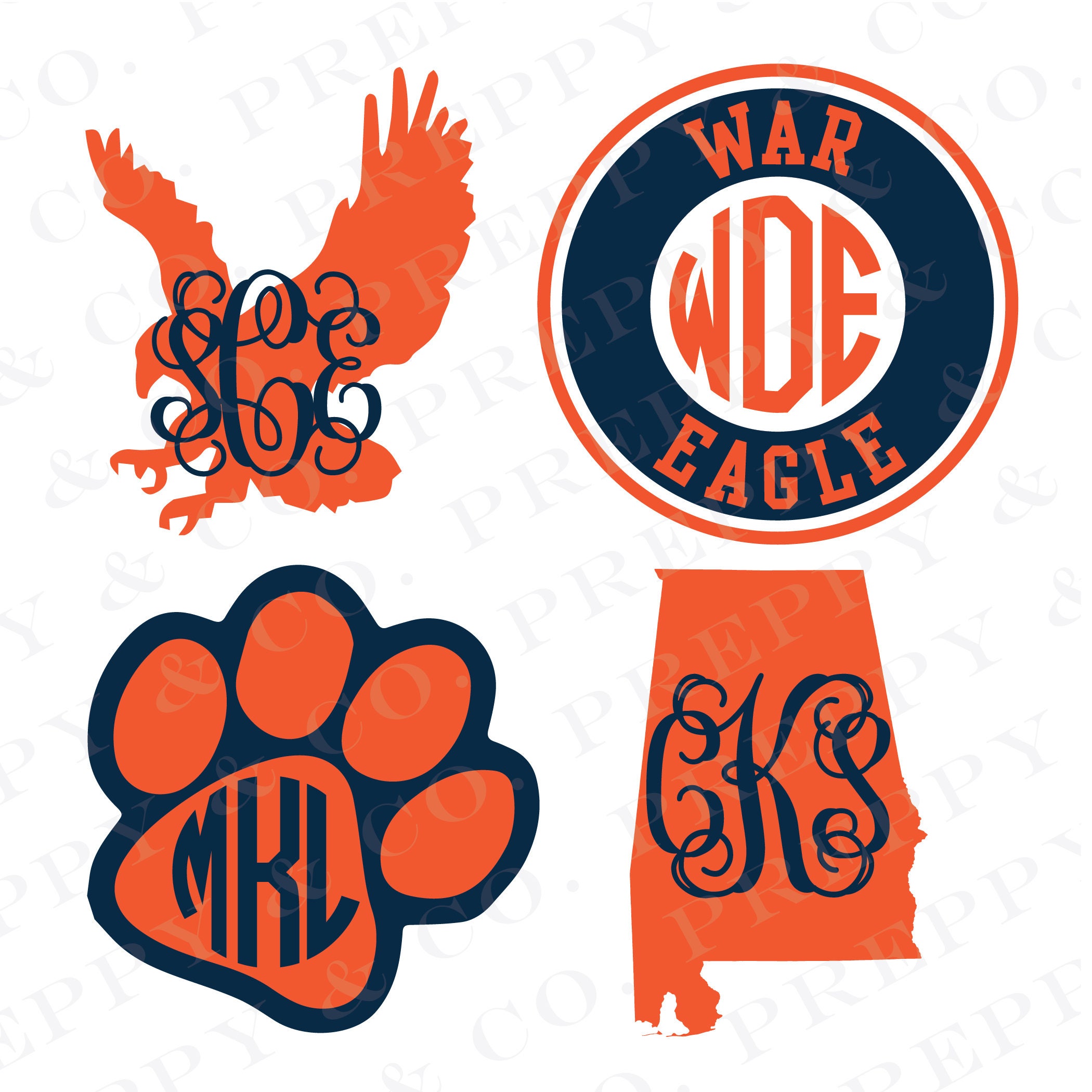 Download Auburn Vinyl Decal Monogram Auburn Tigers Sticker Auburn