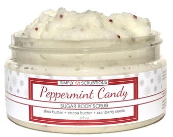 PEPPERMINT CANDY Sugar Body Scrub-Emulsified Body Scrub-Shower Smoothie-Peppermint Body Scrub- 8 oz.