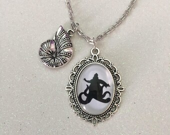 Ursula silhouette necklace, ursula necklace, the little mermaid necklace