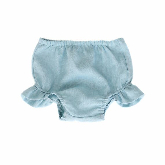 Duck Egg Blue Linen Flutter Bloomers baby bloomers baby