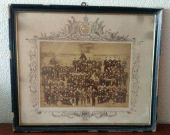 Antique German military framed photo memorial