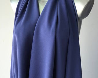 Air Force blue stretch pebble crepe fabric 2 way stretch textured polyester spandex 150cm 60 inches