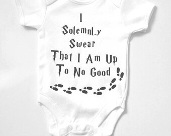 Harry Potter, Baby Gift, I solomnly swear I am up to no good, Baby Grow, Bodysuit, Baby Boy outfit, Baby Girl outfit, Christening Gift