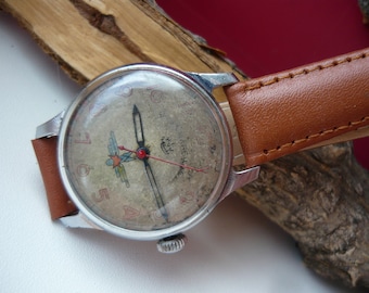 USSR watch SHTURMANSKIE 1MChZ Kirova / red Second Original Vintage Rare Wrist Watch 1MChZ Kirov First Moscow watch factory Kirovskie