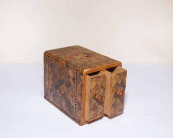 Scottish Terrier Dog Wood Inlay Trinket Box - Small Jewelry Knick Knack Box