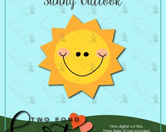 Sun SVG, dxf, png digital cut file, sun cut file for paper crafts, cardmaking, vinyl, for Silhouette, Cricut die cut machines