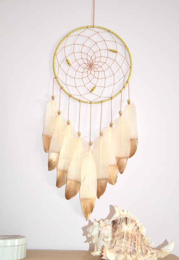 Dream Catcher Ivory Gold Large Dreamcatcher Decor Wall
